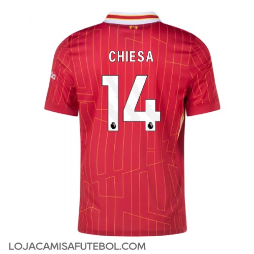 Camisa de Futebol Liverpool Federico Chiesa #14 Equipamento Principal 2024-25 Manga Curta